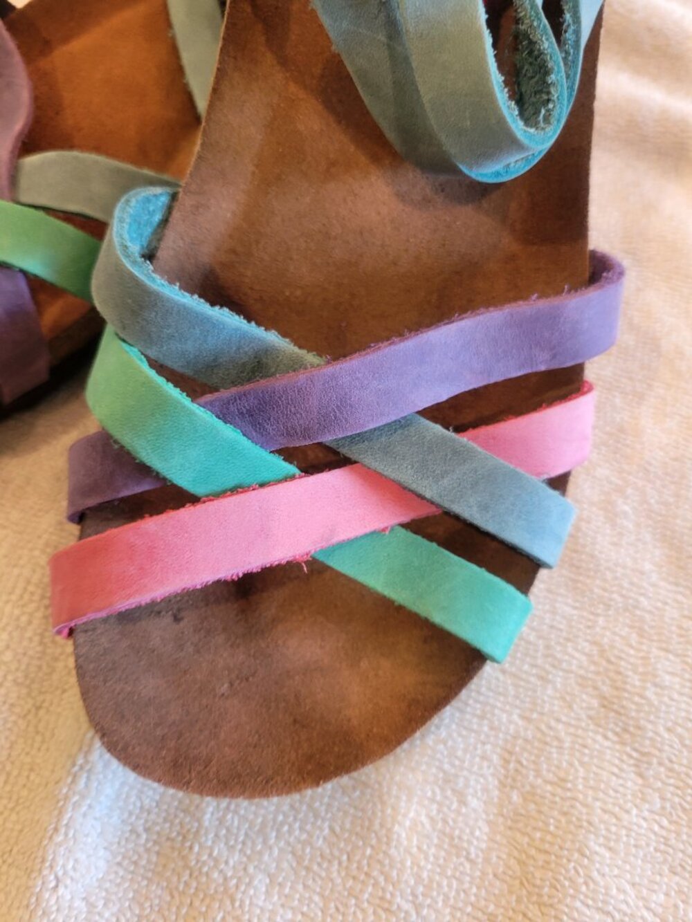 Sabatini Memory System Leather Comfort Sandals Multicolor Strappy EU 37 US 6.5-7 - Picture 5 of 7